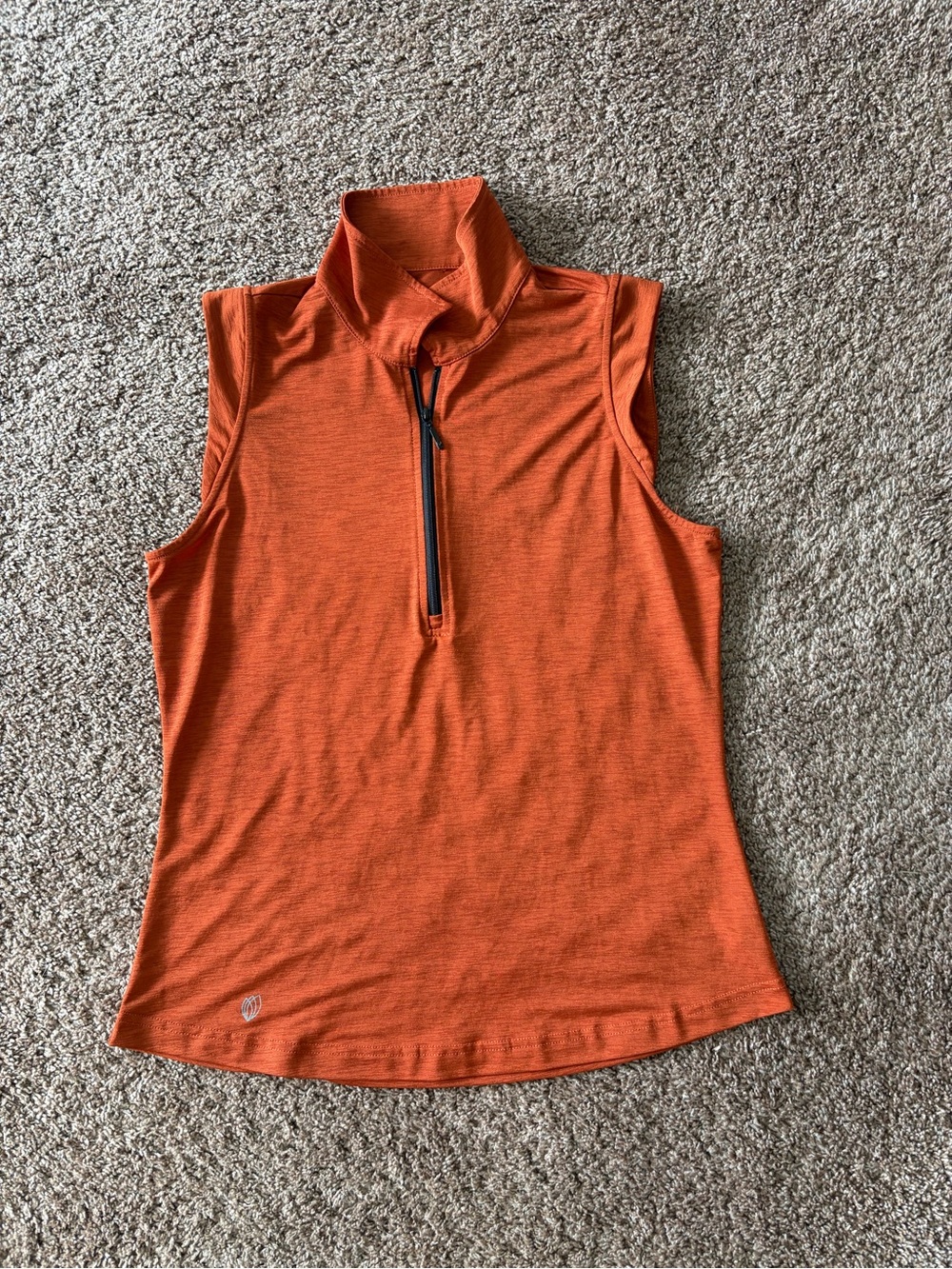 GGblue luxe sport Sleeveless Zip Top - Orange Small